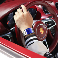Reloj de Cuarzo para Hombre POEDAGAR 857 con Visualización Única de Hora Saltante, Sin Agujas, Esfera Azul Creativa, Reloj de Pulsera Casual y Moderno