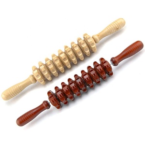 9-Wheel Wooden Abdomen Massager Multifunctional Fitness <strong>Roller</strong> Stick Muscle Relax Tool Body Anti <strong>Cellulite</strong> Waist Massage <strong>Roller</strong> - Product Image 2