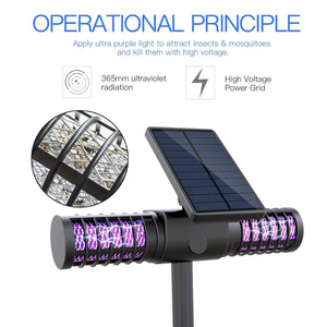 Lámpara solar antimosquitos para exteriores, control de plagas de jardín, exterminador eléctrico de insectos con carga USB para patio y jardín - Product Image 3