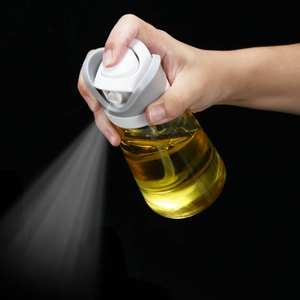 רב מכר ייחודי 2 ב-1 מרסס ומזלף שמן זית למטבח, מכשיר זכוכית ללא BPA למטגן אוויר - Product Image 4