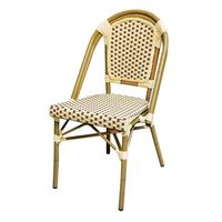 Ensemble de meubles de restaurant vintage rétro empilables de style français en marbre, table et chaises pour café, fast-food, extérieur, démontables