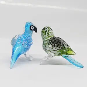 Figurine di murano fatte a mano in vetro di uccello gufo