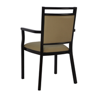 Fauteuil de salle à manger moderne rembourré, dossier haut, tissu et métal, style nordique, chaises élégantes en cuir pour salle à manger