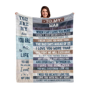 Venta caliente personalizado a <span class=keywords><strong>mi</strong></span> esposa marido hombre <span class=keywords><strong>novia</strong></span> carta patrón San Valentín regalo impreso manta de felpa - Product Image 5