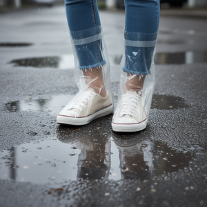 Fundas de Zapatos Desechables de Polietileno Transparentes e Impermeables, con Punta Lisa, para Uso en Interiores y Exteriores, Paquete de 50 - Product Image 2