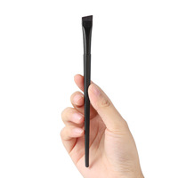 Pinceau Eyeliner à sourcils plat coudé ultra-mince personnalisé Pochoir à sourcils professionnel pour les cheveux synthétiques Pinceau teinté Marque privée