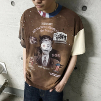 T-shirts vintage délavés pour hommes, coupe oversize, avec impression graphique, marque privée OEM Huili, fabricant