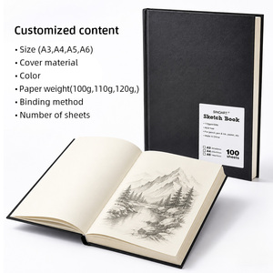 Bloc de <span class=keywords><strong>dessin</strong></span> SINOART A4/A3/A5 Premium pour artistes, personnalisé, 110 g/m², 100 feuilles, papier recyclé, bloc de <span class=keywords><strong>dessin</strong></span> vierge pour peinture et croquis - Product Image 3