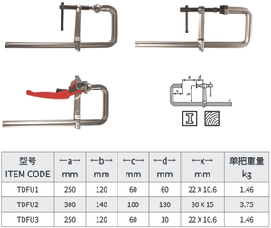 Ván khuôn f-clamphigh chất lượng thép kích thước khác nhau kẹp ván khuôn giả mạo gỗ làm việc f kẹp - Product Image 4