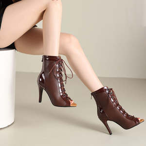 Chaussures latines, sandales en maille, bottes courtes, grandes tailles, sandales à talons hauts pour la <span class=keywords><strong>danse</strong></span> <span class=keywords><strong>jazz</strong></span> - Product Image 2