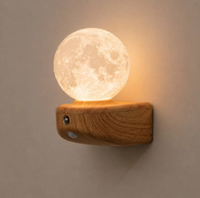 Lampe de nuit créative magnétique à lumière variable tricolore, lampe d'ambiance pour chambre à coucher, lampe murale intelligente à gradation, sans fil