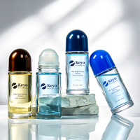 Flacon de parfum roll-on en verre transparent ou ambré, vide, rond, 30ml, 50ml, 100ml, avec applicateur à bille en acier ou plastique, pour déodorant ou pierres précieuses, vente en gros