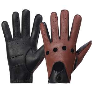 Guantes de Conducción de Piel de Oveja Genuina de Alta Calidad, Diseño de Botones Personalizado, Guantes de Conducción para Exteriores - Product Image 1