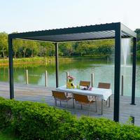 Pergola de jardin rétractable en aluminium, pergola bioclimatique à lames orientables, gazebo extérieur imperméable pour jardin