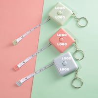 Règle carrée rétractable avec logo personnalisé, chaîne de 1,5 m, ruban à mesurer en plastique, mini outil de mesure promotionnel portable