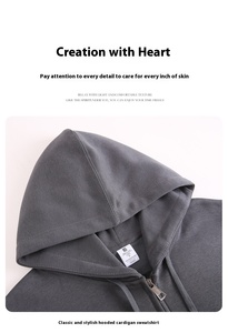 เสื้อฮู้ดดี้ผู้ชายผ้าเฟรนช์เทอร์รี่เนื้อหนัก 380 กรัม จากโรงงานจีน ผลิตจากโพลีเอสเตอร์ผสมคอตตอน พิมพ์โลโก้ตามสั่ง ปักลาย ทรงหลวม ใส่ได้ในฤดูหนาว - Product Image 4