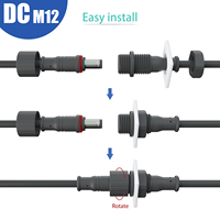 Universeller 5,5mm*2,1mm Messing-Buchsenstecker für Panelmontage DC LED-Kabelverbinder Geformter 18/20/22/24AWG Kabelanschluss