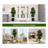 Arbre artificiel en plastique en gros, Ficus lyrata, simulation réaliste et écologique, verdure pour la décoration de la maison, du bureau et du salon