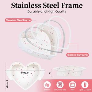 <b>Silicone</b> with metal reinforced frame, non-stick pan, BPA-free <b>silicone</b> heart-shaped cake <b>baking</b> mold - Product Image 2