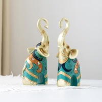 Nouvelle sculpture d'éléphant en résine réaliste peinte à la main, style Feng Shui européen, personnalisable, décoration de salon, décoration de bureau, décoration de la maison, XIBIAO