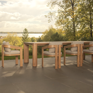 Furniture OEM Restaurant Wooden <b>Table</b> and Chairs Set for Outdoor - Product Image 4