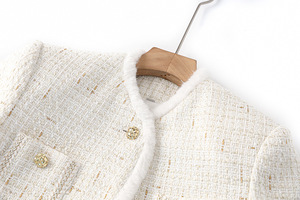 A9370 Estilos elegantes Chaquetas y <span class=keywords><strong>blazer</strong></span> blancos para mujer Tallas grandes Moda Abrigo de invierno para mujer - Product Image 3