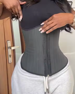 Fajase Colombianas Reductores Latex Underbust Cintura Cincher Corset con 25 / 29 Steel Bones Workout Sweat Belt Band con cremallera - Product Image 1