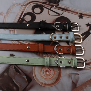 Collar de perro de cuero DIY de fábrica Okeypets con hebilla ajustable de Metal Collar de cuero de vaca colorido personalizado para perros - Product Image 3