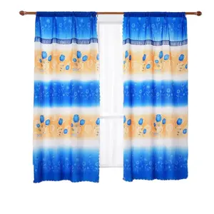 Wholesale Cheap Price Colorful Polyester Living Room Curtain Panels Printed Floral Tulips Curtain For Bedroom