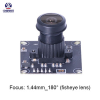 1080P F22 1,44mm Lente ojo de pez de 180 grados Full HD CMOS 30fps Unidad libre Mini USB Módulo de cámara industrial Módulo de cámara endoscópica