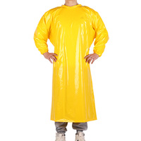 Robe de protection imperméable à manches longues, tablier en plastique réutilisable, vêtements de travail pour le nettoyage industriel et la transformation alimentaire