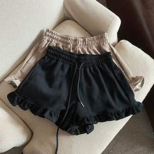 Women's High Waist Casual <b>Wide</b> <b>Leg</b> Sports <b>Shorts</b> with Ear Edge Drawstring Breathable Hot Pattern Colorful Wash for Summer - Product Image 2