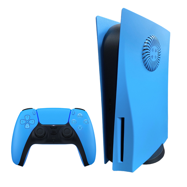 Star Blue Replacement Side Plate Shell Dustproof Accessories Plastic ABS Case Console Cover for PS5 Disc Version with Air Vents