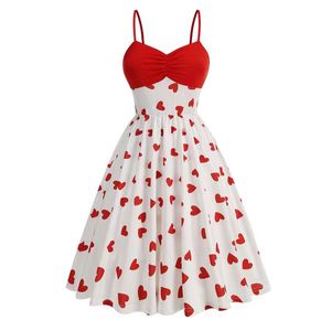 Vestidos de Fiesta de Verano para Mujer, sin Mangas, con Estampado de Corazón, Retro, Vintage, Línea A - Product Image 3