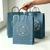 Sacs cadeaux en papier rose de luxe personnalisés avec logo imprimé sur mesure