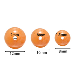 Resin Cloud <b>Beads</b> 12mm Round Gold Glitter Sandblasted For Bracelet Making Loose <b>Beads</b> - Product Image 2