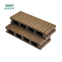 150*25mm Qui Respecte L'environnement extérieur wpc planche de terrasse composite anti-dérapant imperméable BPC creux plancher extérieur composé ST01E