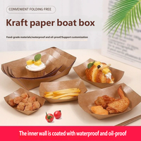 Barquette alimentaire jetable en carton kraft pré-assemblée résistante à l'huile, pour barbecue, restauration, vente à emporter, emballage en papier imprimé