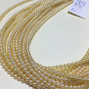 Collier en argent sterling 925 de luxe léger, perles d'eau de mer de Nanyang épaisses dorées, perles dorées porte-bonheur de 14-15 mm, gouttelettes d'eau, sourire - Product Image 4