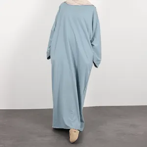2024 Eid Ramadan Collectie Nieuwe Loriya Abaya Polyester Casual Jurken Abaya Vrouwen Moslim Jurk Bescheiden Jurken
