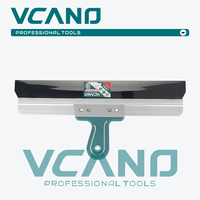 VCANO - Grattoir plat de type couteau avec manche en caoutchouc bleu et blanc de haute qualité, lame en acier inoxydable, nettoyage efficace des surfaces