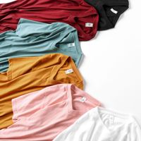 Kaos V-Neck Premium Pria Bahan Katun Lembut Bernapas Warna Solid Multi Warna Regular Fit Grosir Custom Kaos Polos
