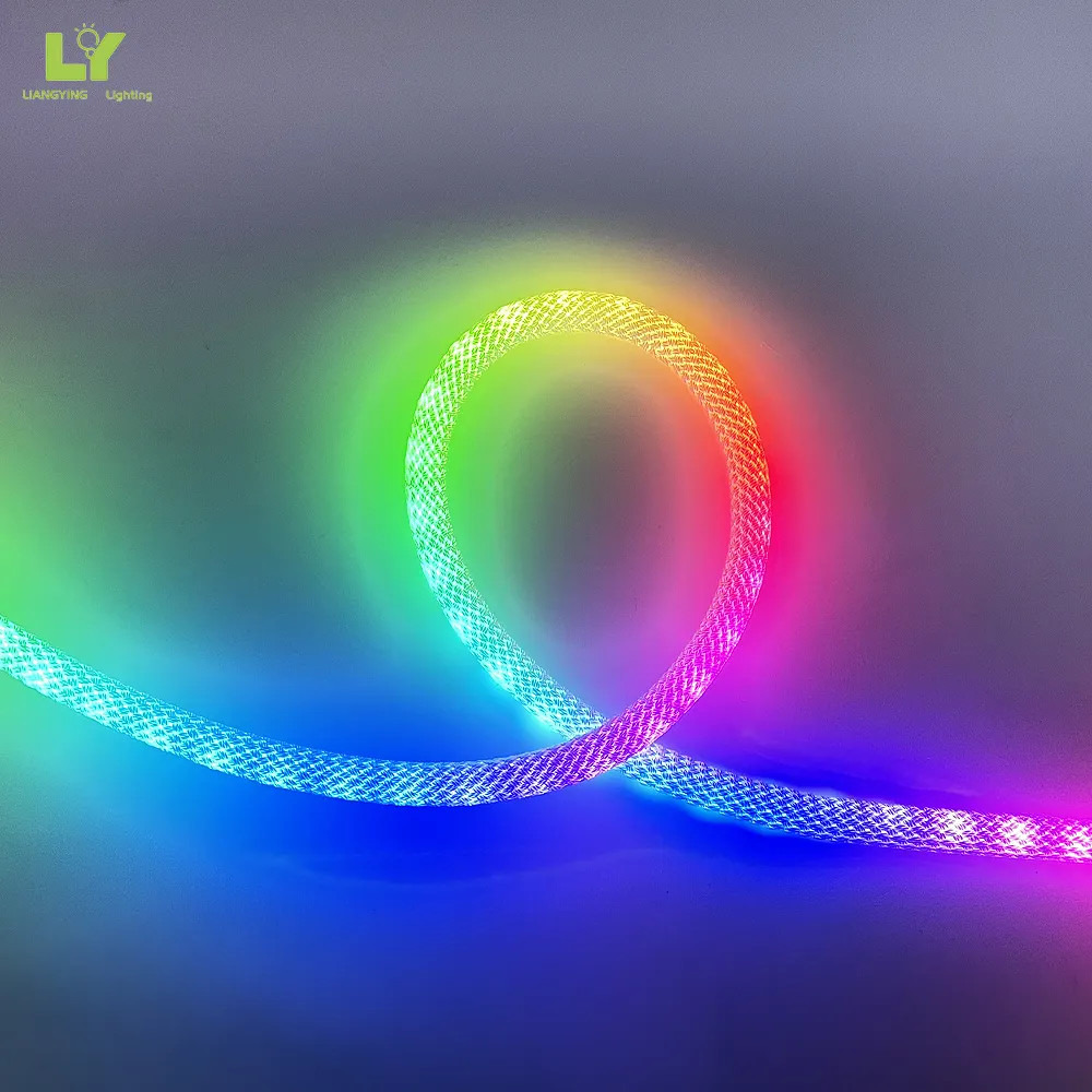 LYZM 360-Grad-Silikon-LED-Neon-Seillicht 5m Magnetleiste Ip65 Led-Neonlichter anpassbar blau grün flexibel bunt