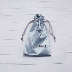 Luxury Drawstring Satin <b>Bag</b> with Logo Blue Gift Pouch <b>Dust</b> <b>Bag</b> Aseptic Best Packaging S005 - Product Image 5
