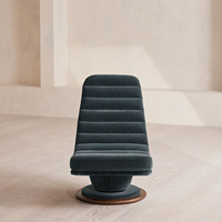 Fauteuil pivotant en velours, capitonné à cannelures côtelées pour bureau de luxe, siège de bureau moderne, fauteuil de lecture, canapé rotatif