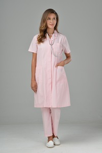 Eleganti Completi <span class=keywords><strong>Divisa</strong></span> <span class=keywords><strong>Infermiera</strong></span> <span class=keywords><strong>Donna</strong></span> Rosa in Tessuto Poliestere/Cotone Personalizzabili con Top a Maniche Corte/Lunghe + Pantaloni per Ospedale - Product Image 4