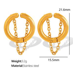 Fabricant de boucles d'oreilles - Boucles d'oreilles classiques en acier inoxydable - Boucles d'oreilles tendance pour femmes - Pour les oreilles sans perçage - Product Image 5