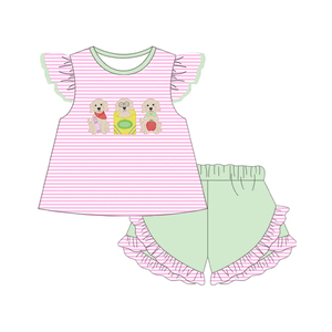 Précommande MOQ 5 Trendyism Boutique Tenues de Rentrée Scolaire pour Filles et Garçons en Coton Biologique Doux avec Imprimé Chiots de Noël, Vente en Gros pour Frères et Sœurs - Product Image 5