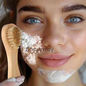 Brosse nettoyante visage en poils naturels avec logo personnalisé, mini brosse sèche pour nettoyer en profondeur les pores, éliminer l'acné, exfolier le corps et les pieds - Product Image 6