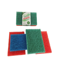 Tampon à récurer épais léger multicolore personnalisé, vente directe usine, tampon de nettoyage de cuisine en polyester écologique